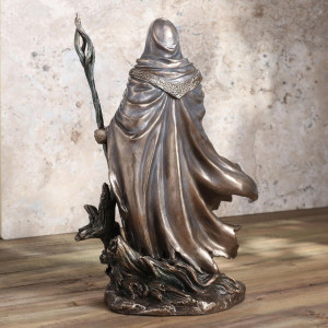 Statueta rasina si bronz magul Merlin - Monte M.Moore 29 cm - Img 3
