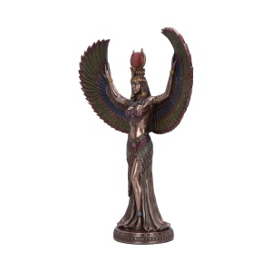 Statueta rasina si bronz, mitologia egipteana, Zeita Isis 33cm - Img 2