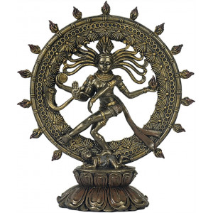Statueta rasina si bronz, mitologia hindusa, zeul Shiva 23 cm