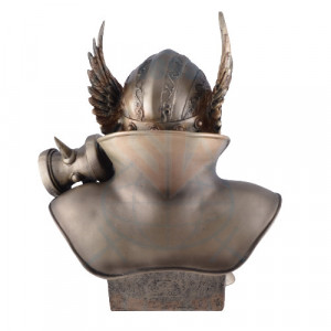 Statueta rasina si bronz, mitologia nordica, zeu Thor 30cm - Img 2