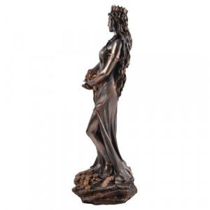 Statueta rasina si bronz, mitologia romana, zeita norocului Fortuna 71cm - Img 2