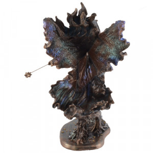 Statueta rasina si bronz Zana - Unde cad razele lunii, Josephine Wall 25 cm - Img 3