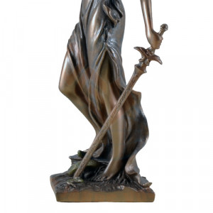 Statueta rasina si bronz, zeita dreptatii Themis ( Justitia) 21cm - Img 5