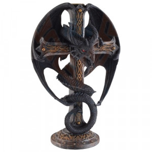 Suport lumanare Dragon pe Cruce 26 cm - Img 6
