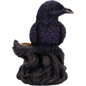 Suport pentru conuri parfumate Backflow Raven Roost – Corb, decor gotic fantasy ( 17 cm )