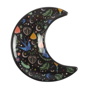 Tavita bijuterii/monede in forma de semiluna Midnight Bloom