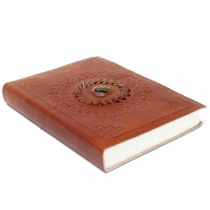 Agenda / Jurnal cu coperti din piele cu piatra semipretioasa Ochiul tigrului(17x12 cm) - Img 3