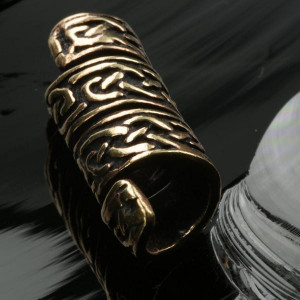 Bijuterie pentru barba/par bronz Noduri 2x0.5 cm - Img 2