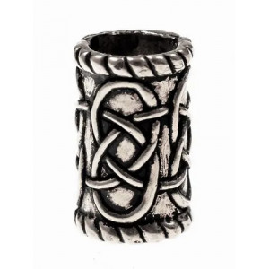 Bijuterie pentru barba/par bronz placat cu argint Model Celtic, diametru 0,8 cm