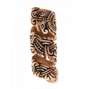 Bijuterie vikinga pentru barba/par din bronz Thorleif, diametru 7 mm