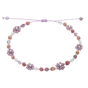 Bratara Bloom Violet cu Margele Miyuki si Pietre Semipretioase - Img 2