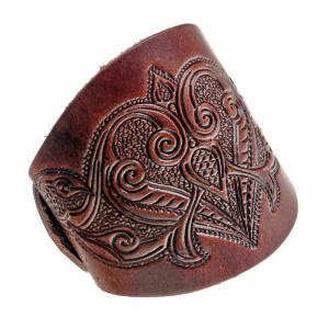 Bratara din piele maro Model Medieval