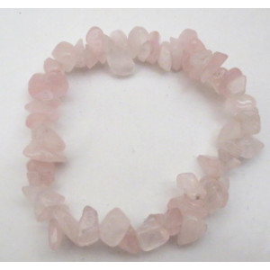 Bratara elastica din bucatele de piatra semipretioasa Quartz Roz