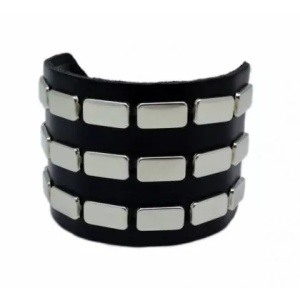 Bratara piele naturala Flat Studs 5cm x 25cm