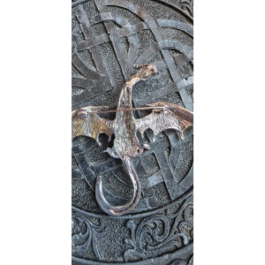 Brosa-pandantiv Dragon Argintiu cu cristale – putere si protectie, 9 cm - Img 4