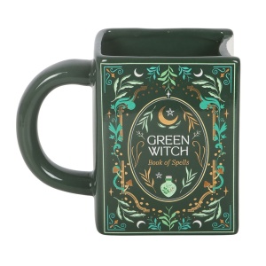 Cana in forma de carte din ceramica Green Witch, capacitate, 450ml - Img 3