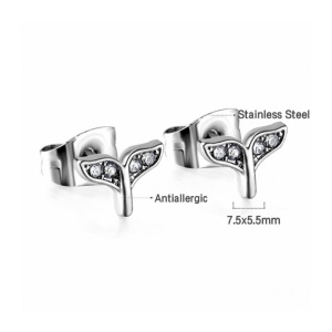Cercei Coada de balena, inox 316L cu cristale – libertate si protectie