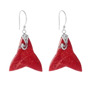Cercei lungi din Argint 925 cu Coral si filigran – eleganta si energie pozitiva