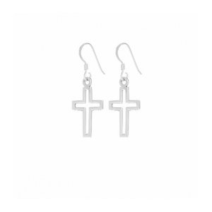 Cercei lungi din argint Cruce 13mm