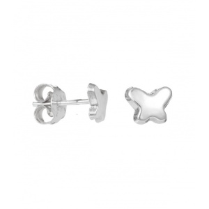 Cercei mici cu surub si tija, din argint Fluturas 5.5mm