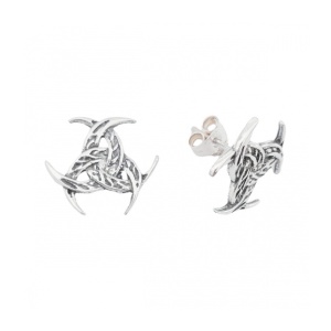 Cercei mici cu surub si tija, din argint Triquetra 1.6cm