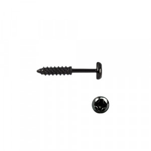 Cercei mici cu surub si tija din otel inoxidabil Surub - negru 18mm