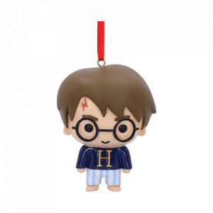 Decoratiune cu agatatoare din rasina, multicolora, licenta Harry Potter in forma de protagonistul seriei Harry Potter, cu dimensiunea de 7,5 cm.