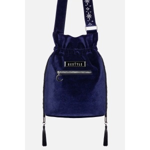 Geanta bucket gotica dark celestial Lunar Eclipse din catifea - Restyle - Img 5