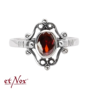 Inel argint filigranat cu zirconiu rosu Ornament