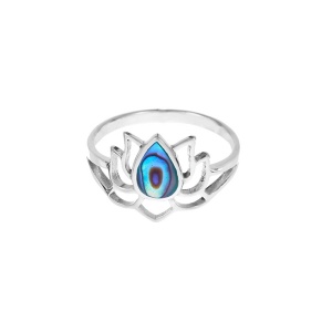Inel din argint 925 Floare de Lotus cu sidef abalone – simbol al transformarii - Img 2