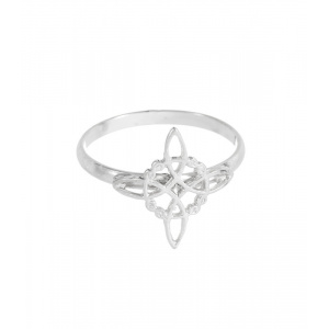 Inel din argint Nodul Vrajitoarelor, talisman pentru protectie, 14.5 mm