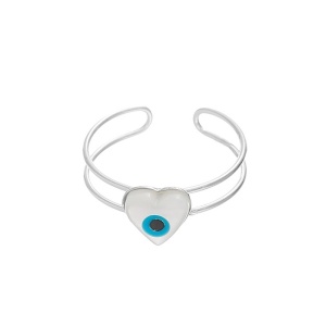 Inel midi din argint in forma de inima Ochiul Protector (Evil Eye)