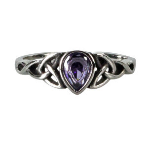 Inel otel inoxidabil cu piatra de zirconiu violet Picatura 0.8cm