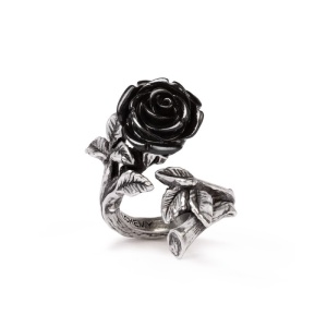 Inel trandafir negru reglabil – Alchemy England, inel gotic romantic - Img 5