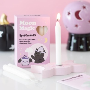 Kit ritualic Moon Magic (12 lumanari albe si suport in forma de Pentagrama ) - Img 4