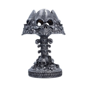 Lampa LED Craniu cu Oase – Last Light, decor gotic fantasy iluminat, 22.6 cm