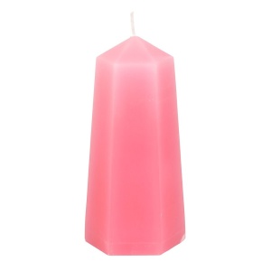 Lumanare roz cu cristal Quartz, pentru ritualuri de iubire, 15cm - Img 4