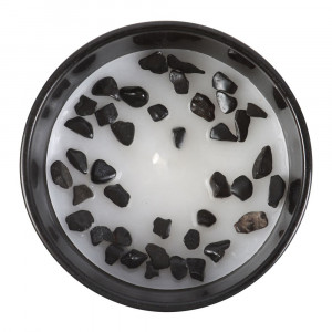 Lumanare zodiacala cu bucatele de piatra semipretioasa Obsidian - Scorpion (aroma Black Oudh) - Img 2