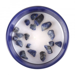 Lumanare zodiacala cu bucatele Lapis lazuli - Taur (aroma ambra si vanilie) - Img 2