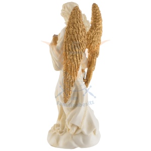 Mini statueta Arhanghelul Jophiel, finisaj alb marmura si auriu, 9 cm - Img 5