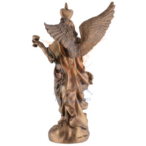 Mini statueta Chamuel, arhanghelul iubirii, finisaj bronz, 10 cm - Img 6