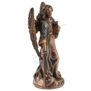 Mini statueta Jophiel, arhanghelul frumusetii divine si al intelepciunii, finisaj bronz, 9 cm - Img 3