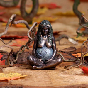 Mini statueta Mama Pamant finisaj bronz 8.5 cm - Img 5