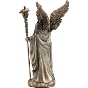 Mini statueta Rafael, arhanghelul vindecarii, finisaj bronz, 10 cm - Img 6