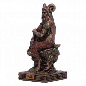 Mini statueta zeul grec Pan cu naiul in mana, 8.3 cm - Img 2