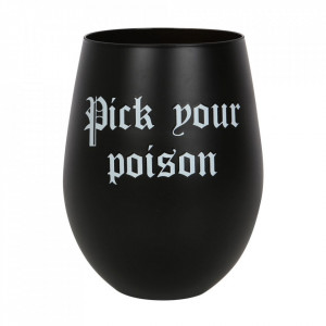 Pahar de vin negru Pick your poision 12.2 cm - Img 1