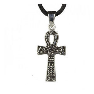 Pandantiv argint Ankh egiptean cu hieroglife 3.1 cm - Img 1