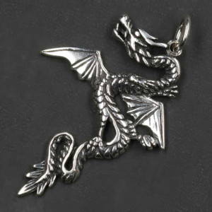 Pandantiv argint Dragon de Foc 5cm
