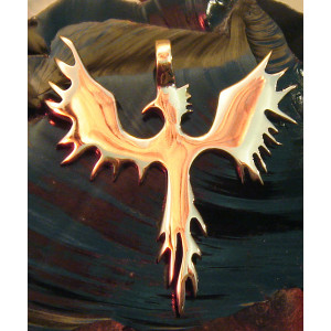 Pandantiv bronz Pasarea Phoenix 5.2cm - Img 2