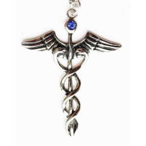 Pandantiv Caduceu – talisman pentru echilibru, vindecare si protectie, 4.4 cm - Img 2